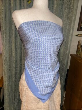 Gucci Blue G Logo Silk Scarf Top